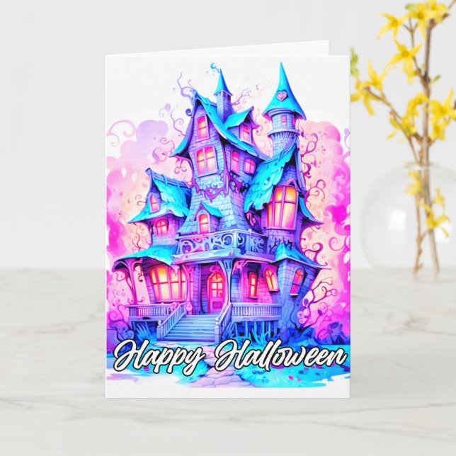 Carte Avoir Une Halloween Super Éffrayante (Fleur jaune)