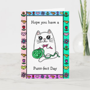 Carte Avoir une journée Purr-fect   Amitié pour les chat