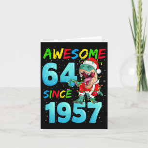 Carte Awesome 64 Depuis 1957 Dinosaur 64e anniversaire C