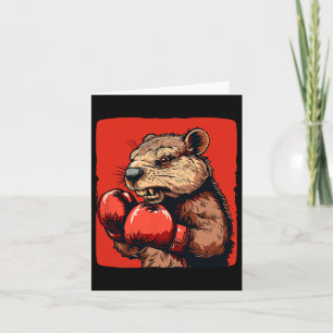 Carte Awesome Castor De Boxe Avec Gants Pour Les Ventila