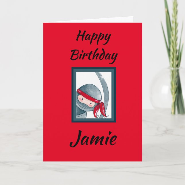 Carte Awesome Cute Ninja (Devant)