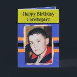 Carte Awesome Grandson ajouter photo violet anniversaire<br><div class="desc">Pour une magnifique carte de voeux pour l'anniversaire de Grand-fils. Cette carte est sûre de mettre un sourire sur son visage et de le faire sentir spécial. juste ajouter votre message personnalisé à l'intérieur et remplacer la photo par le vôtre. Le jeu de couleurs est vert,  violet et orange.</div>