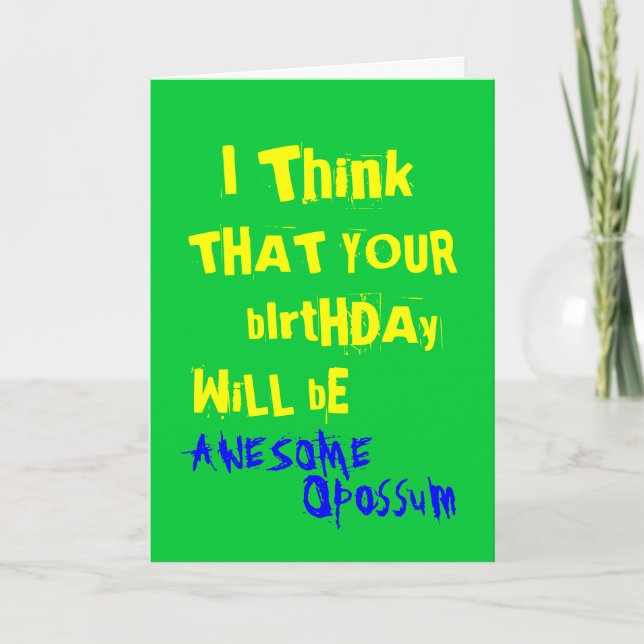 Carte Awesome Opossum Anniversaire (Devant)