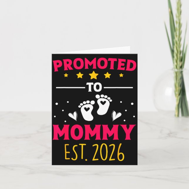 Carte Awesome Promoted To Mommy 2026 Pregnancy Announcem (Devant)