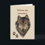 Carte Awesome Wolves Wildlife Animal Son Birthday<br><div class="desc">Wolves are awesome. Just like you,  son. Happy Birthday son awesome one ! Watercolor wolf</div>
