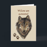 Carte Awesome Wolves Wildlife Animal Son Birthday<br><div class="desc">Wolves are awesome. Just like you,  son. Happy Birthday son awesome one ! Watercolor wolf</div>