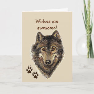 Carte Awesome Wolves Wildlife Animal Son Birthday