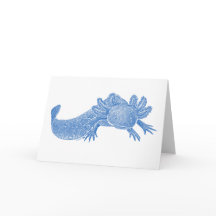 Axolotl Blank Greeting Card - BLUE