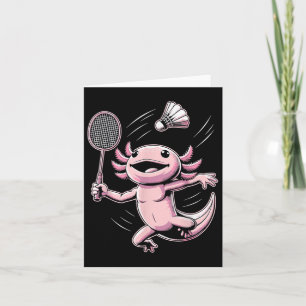Carte Axolotl Jouant au Joueur de Badminton Navette Spor