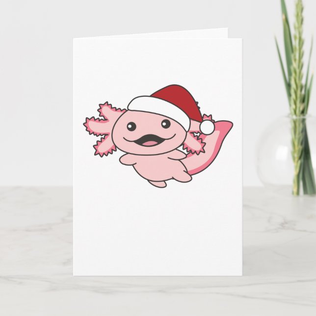 Carte Axolotl Joyeux Noël hiver Axolotl (Devant)