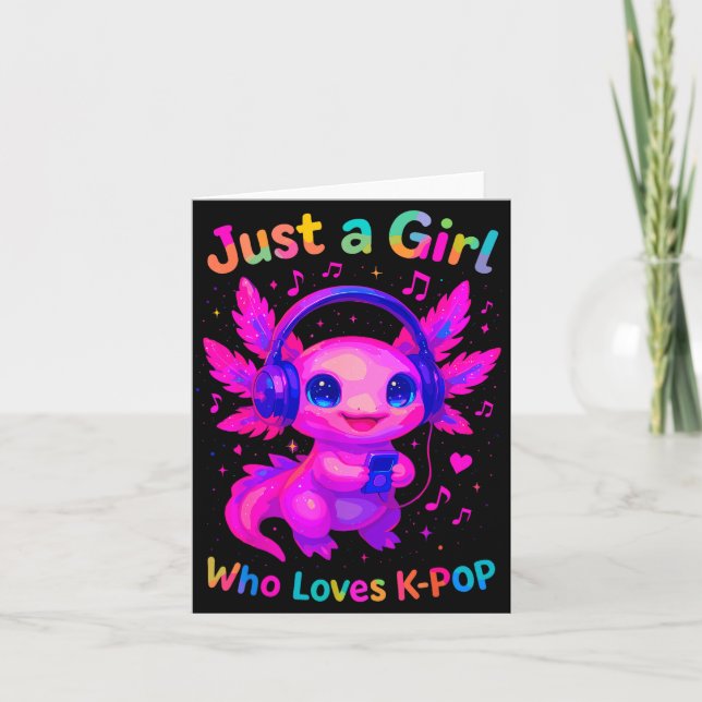 Carte Axolotl Juste Une Fille Qui Aime K-p  (Devant)