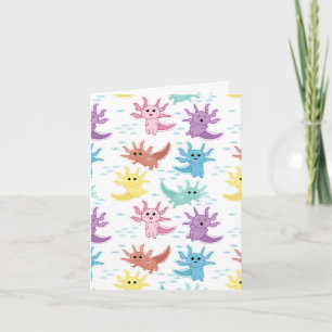 Carte Axolotl Kids Cute Salamander Motif