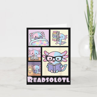 Carte Axolotl mignon amoureux de livres drôle lecture Re