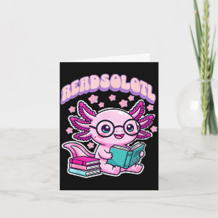 Carte Axolotl mignon drôle de livre lecteur amoureux d'a