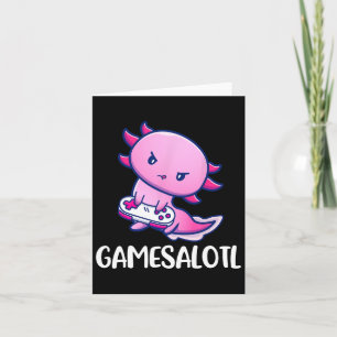 Carte Axolotl Mignon Jouant Au Jeu Vidéo