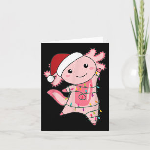 Carte Axolotl Noël Fée Lumière Noël Axolotl