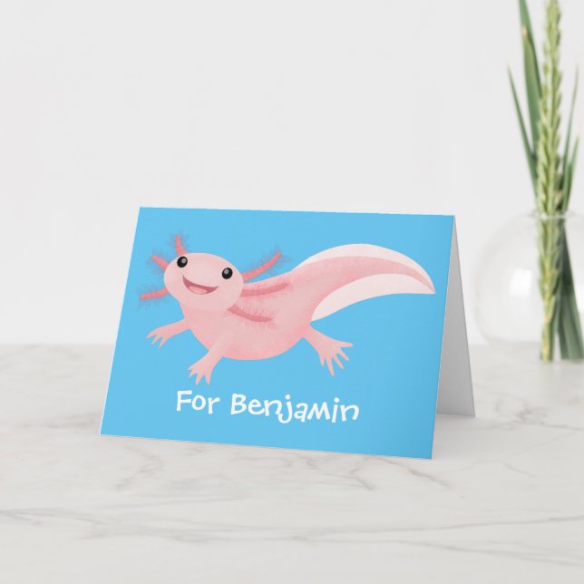 Carte axolotl rose pâle (Devant)