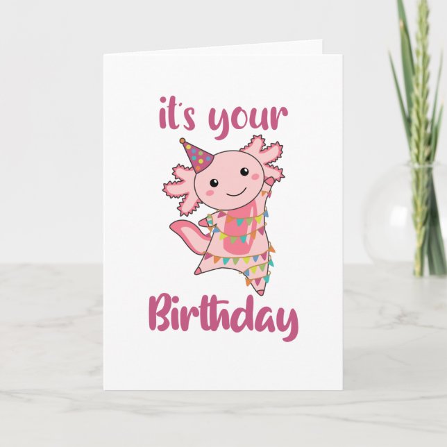Carte Axolotl Vous Souhaite Bon Anniversaire Axolotls (Devant)