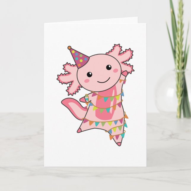 Carte Axolotl Vous Souhaite Bon Anniversaire Axolotls (Devant)