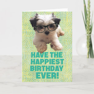 Carte Ayez le meilleur anniversaire jamais mignon chiot
