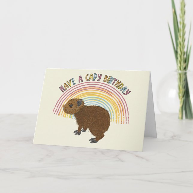 Carte Ayez un Capy Birthday Cute Baby Cabybara (Devant)