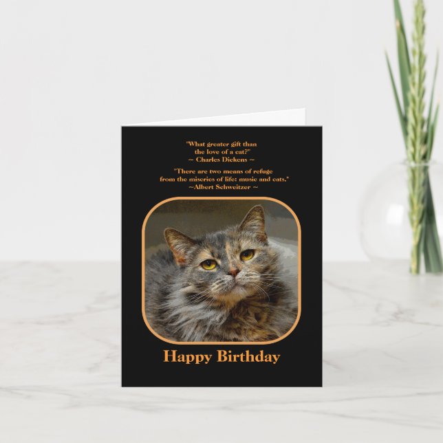 Carte Ayez un chat Tortoiseshell Birthday (Devant)