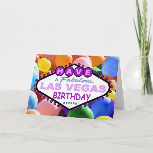 Carte Ayez Un Fabuleux Las Vegas Birthday Balloons -Card (Devant)