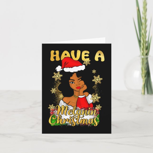 Carte Ayez Un Melanin Christmas African American Queen B (Devant)