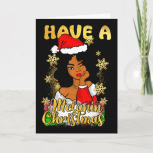 Carte Ayez un Noël à la mélanine Reine afro-américaine B