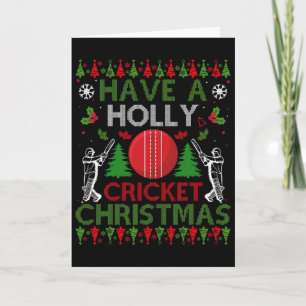 Carte Ayez un Noël de cricket de houx drôle pull moche