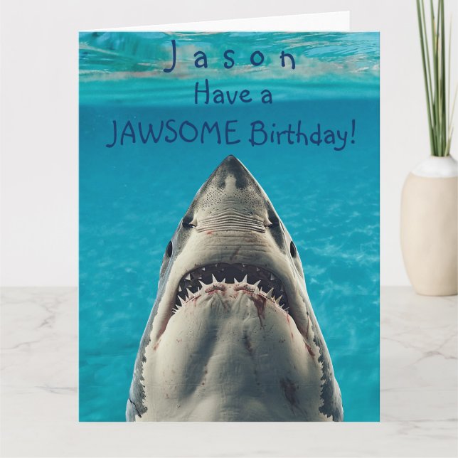 Carte Ayez un requin Jawsome Anniversaire (Devant)