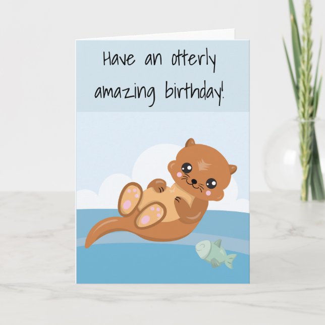 Carte Ayez une Otter d'Anniversaire Extraordinaire (Devant)