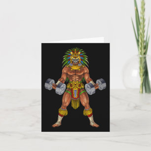 Carte Aztec Jaguar Guerrier Bodybuilding Gym Weightlifti