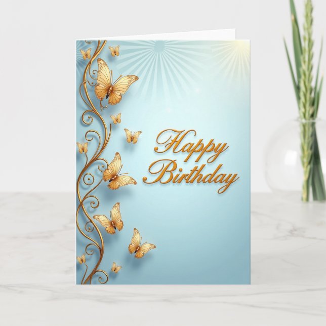 Carte Azure Birthday Wings (Devant)