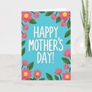 Carte Azure pour la Fête des Mères Florale