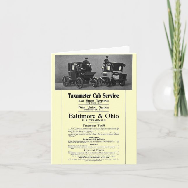 Carte B+Service 1908 de cabine de Taxameter de chemin de (Devant)