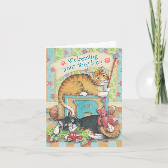 Carte B & T #54A Baby Boy Welcome Note (Devant)