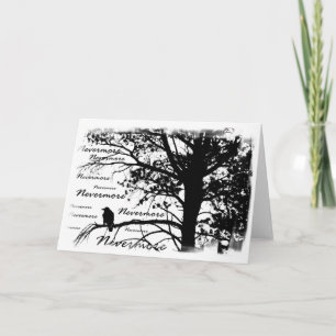 Carte B&W Nevermore Raven Silhouette