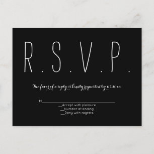 Carte b&w rsvp typographie moderne