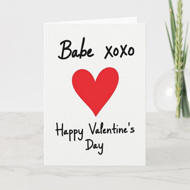 Carte Babe Happy Valentines Day Card (Devant)
