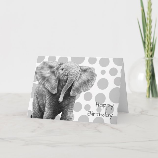 Carte Baby African Elephant Birthday Card (Devant)