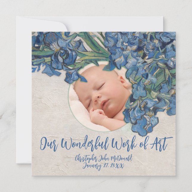 Carte Baby avec Van Gogh Irises Card (Devant)