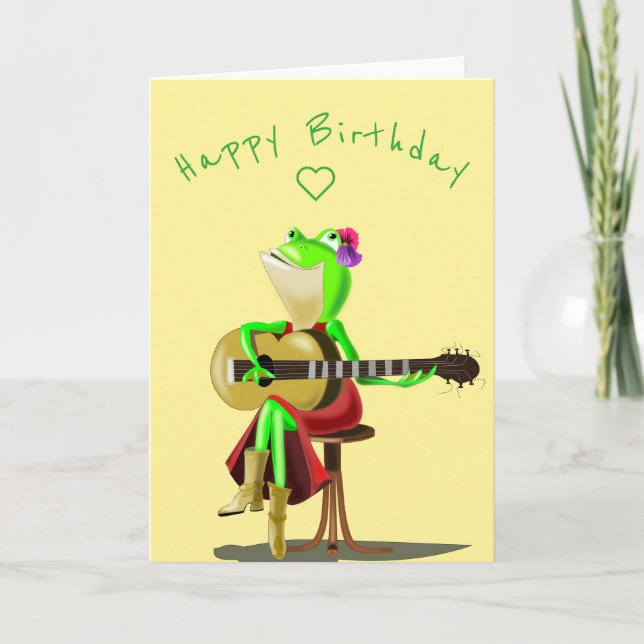 Carte Baby Birthday Card Guitar Player Frog - Votre text (Devant)