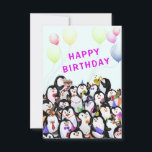 Carte Baby Birthday Card Happy Penguins Party Funny<br><div class="desc">Cartes d'anniversaire joyeuses avec Dessin de fête de pingouins heureux - Jolie fête d'anniversaire de pingouin - Choisissez / Ajoutez votre texte / police / couleur unique - Faites votre cadeau de carte d'anniversaire spécial - Redimensionnez et déplacez ou ajoutez des éléments / image avec outil de personnalisation! - Dessin...</div>