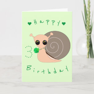 Carte Baby Birthday Card Lucky Snail - Personnalisable