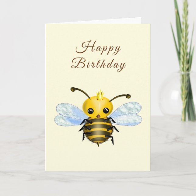 Carte Baby Birthday Card Queen Bee - Votre nom (Devant)