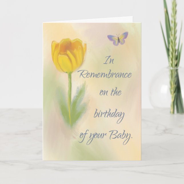 Carte Baby Birthday Souvenir Fleur aquarelle (Devant)