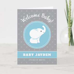 Carte Baby Boy Félicitations Card avec Elephant