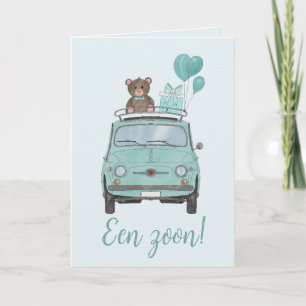Carte Baby Boy Fiat 500 Dutch Félicitations