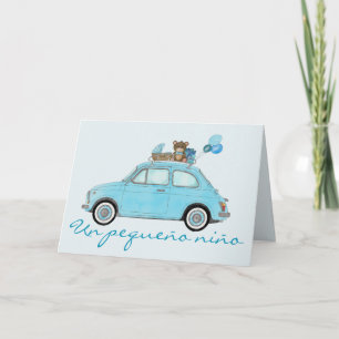 Carte Baby Boy Fiat 500 Félicitations Espagnoles
